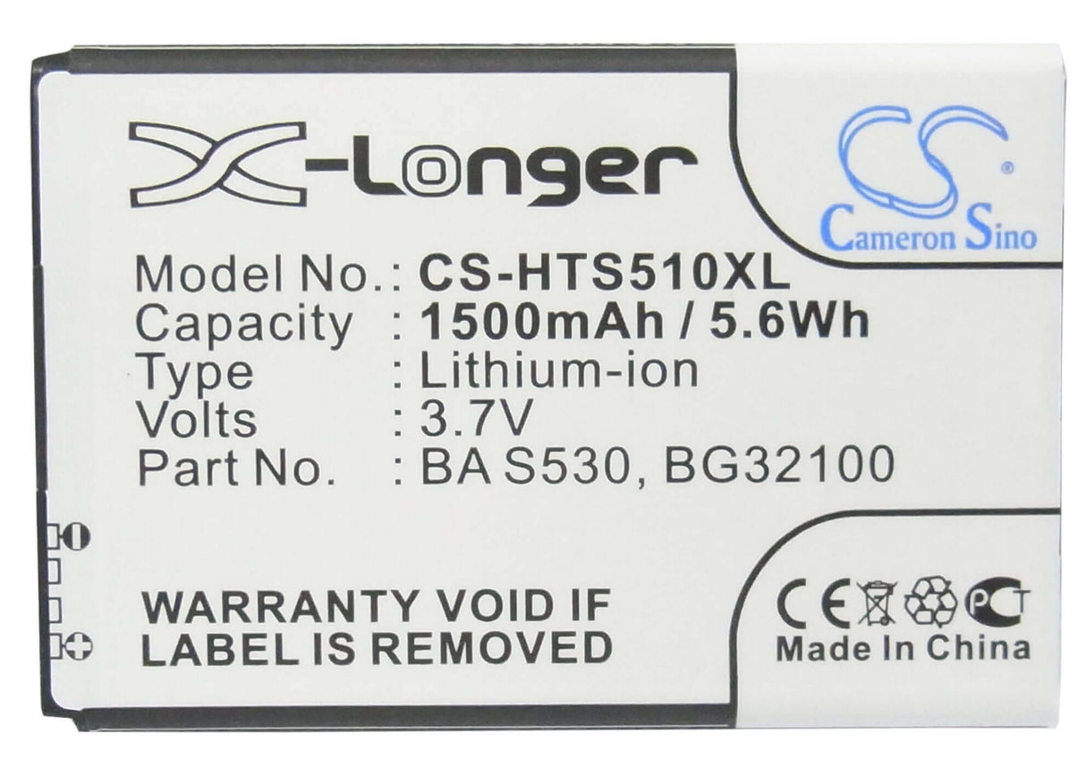 3.7V, Li-ion, 1500mAh, SmartPhone battery fits Google, Htc, 35h00152-00m, G12, G15, 5.55Wh Mobile, SmartPhone Cameron Sino Technology Limited (Smartphone)