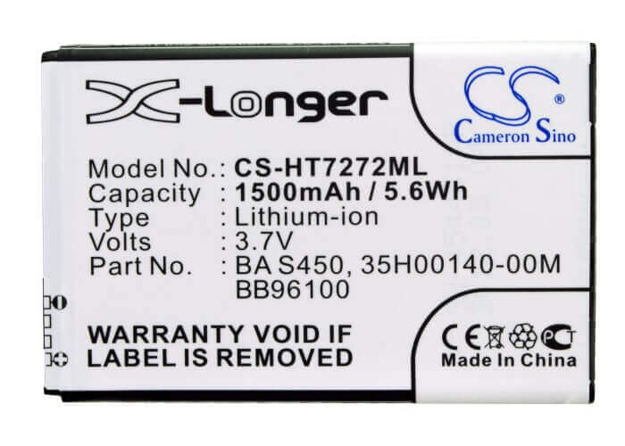 3.7V, Li-ion, 1500mAh, SmartPhone battery fits T-mobile, Htc, 35h00140-00m, 7 Mozart, A7272, 5.55Wh Mobile, SmartPhone Cameron Sino Technology Limited (Smartphone)