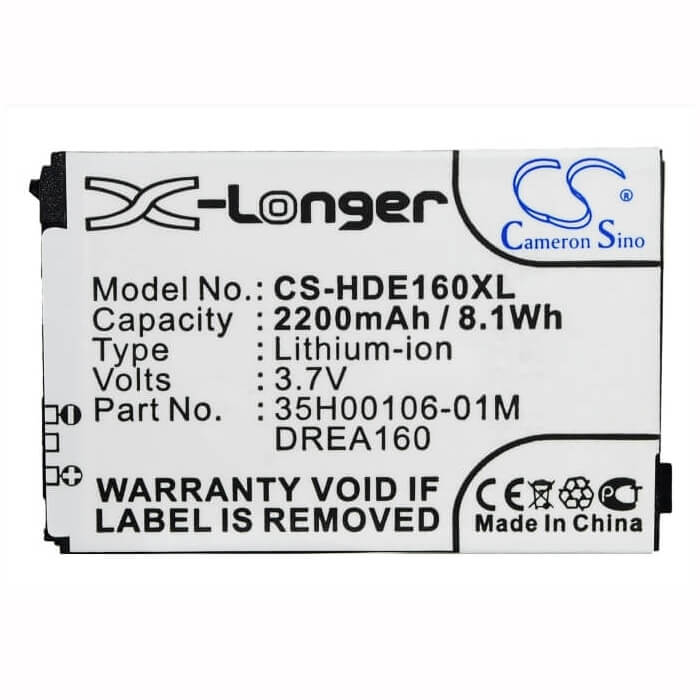 Battery For Htc Dream, Dream 100 3.7v, 2200mah - 8.14wh Batteries for Electronics Cameron Sino Technology Limited (Suspended)
