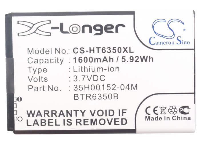 Batterie pour Htc Droid Incredible 2, Droid Incredible Ii, Adr6350 3.7v, 1600mah - 5.92wh Batteries pour l'électronique Cameron Sino Technology Limited (Suspendu)