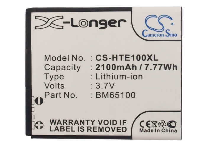 3.7V, Li-ion, 2100mAh, SmartPhone battery fits Htc, 35h00213-00m, 0pcv200, 0po100, 7.77Wh Mobile, SmartPhone Cameron Sino Technology Limited (Smartphone)