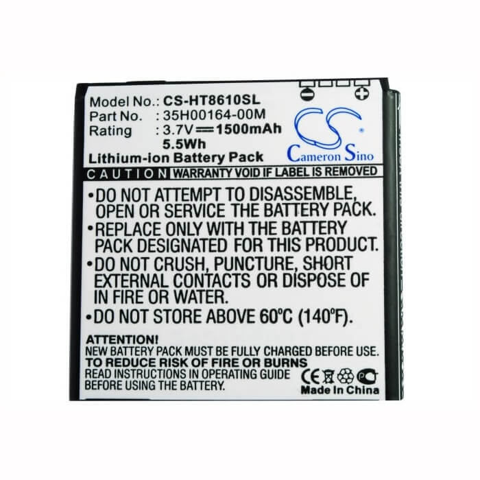 3.7V, Li-ion, 1500mAh, SmartPhone battery fits Htc, 35h00157-06m, C470, Evo 3d, 5.55Wh Mobile, SmartPhone Cameron Sino Technology Limited (Suspended)