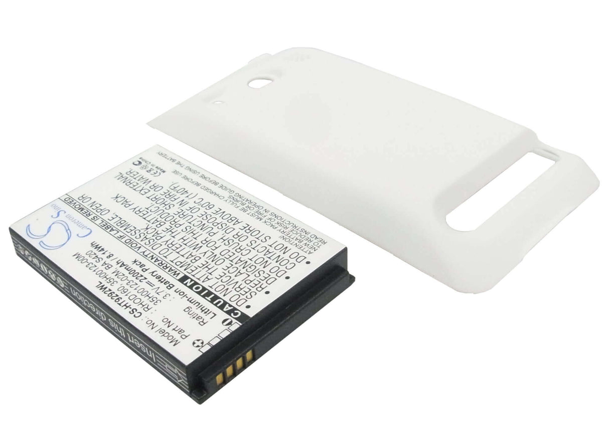 Batterie pour Htc Evo 4g, A9292, Supersonic, Couvercle arrière blanc 3.7v, 2200mah - 8.14wh Batteries pour électroniques Cameron Sino Technology Limited (Suspendu)
