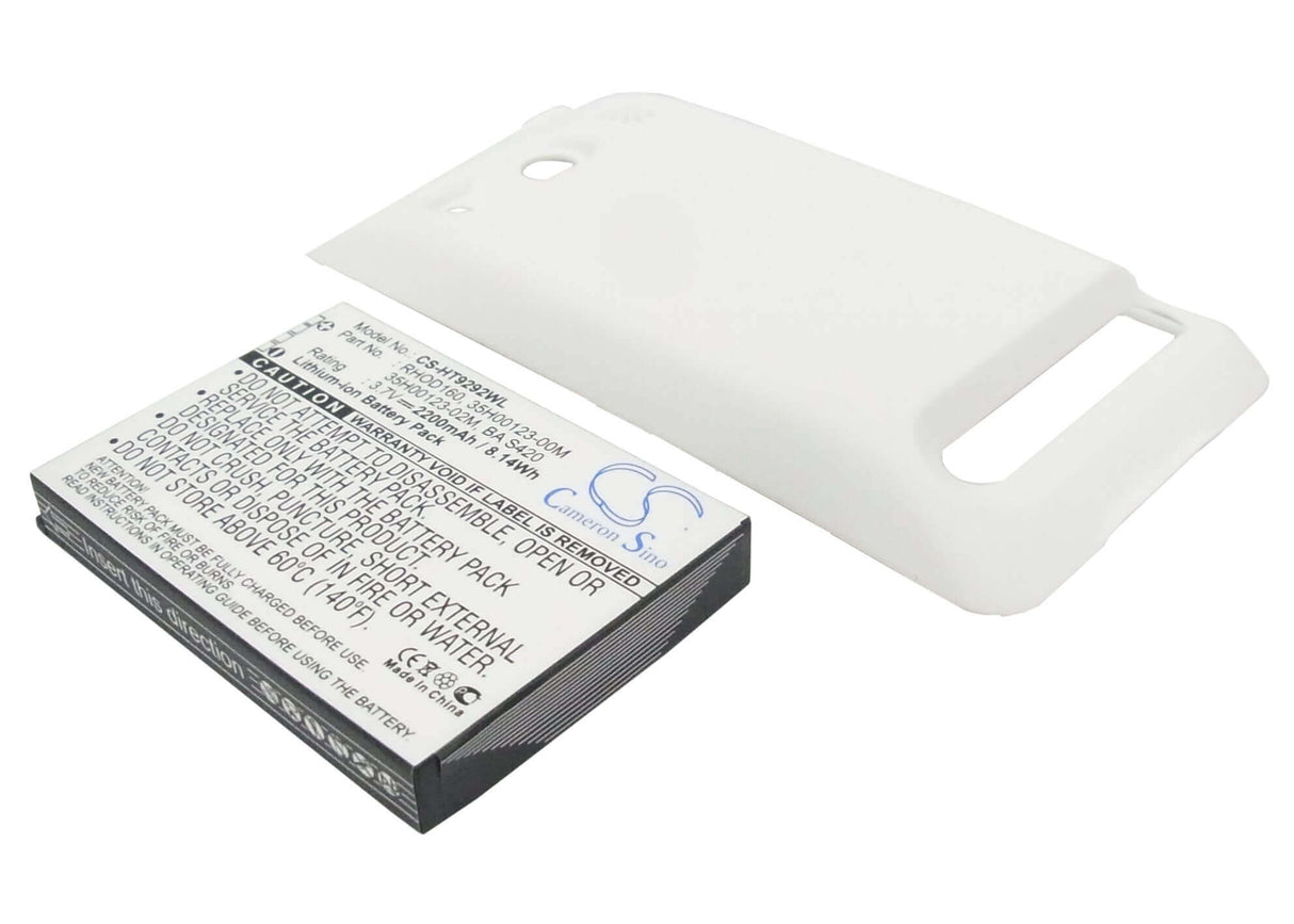 Batterie pour Htc Evo 4g, A9292, Supersonic, Couvercle arrière blanc 3.7v, 2200mah - 8.14wh Batteries pour électroniques Cameron Sino Technology Limited (Suspendu)
