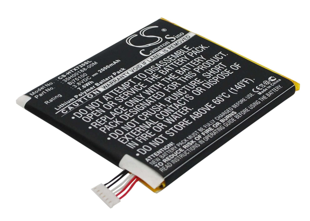 3.8V, Li-Polymer, 2000mAh, SmartPhone battery fits At&t, Sprint, Htc, 35h00188-00m, One X Plus, S728e, 7.6Wh Mobile, SmartPhone Cameron Sino Technology Limited (Smartphone)
