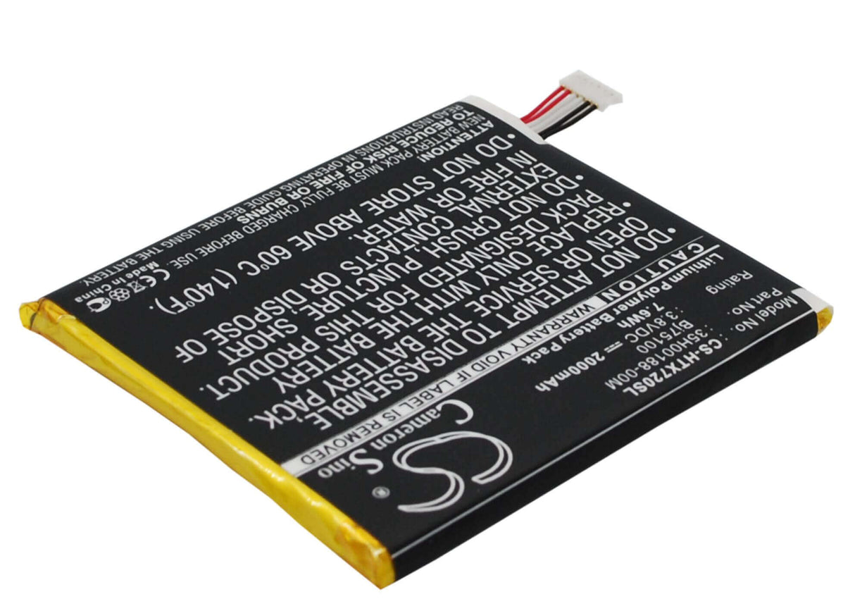 3.8V, Li-Polymer, 2000mAh, SmartPhone battery fits At&t, Sprint, Htc, 35h00188-00m, One X Plus, S728e, 7.6Wh Mobile, SmartPhone Cameron Sino Technology Limited (Smartphone)