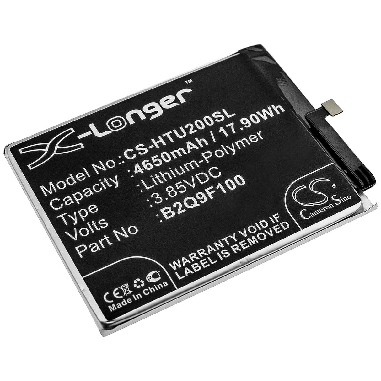 3.85V, Li-Polymer, 4650mAh, SmartPhone battery fits Htc, B2q9f100, F233, U20 5g, 17.9Wh Mobile, SmartPhone Cameron Sino Technology Limited (Smartphone)