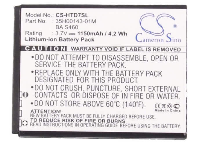 3,7V, Li-ion, 1150mAh, batterie de smartphone compatible avec Htc, At&t, T-mobile, 35h00143-01m, Hd7s, T9295, 4.26Wh Mobile, SmartPhone Cameron Sino Technology Limited (Smartphone)