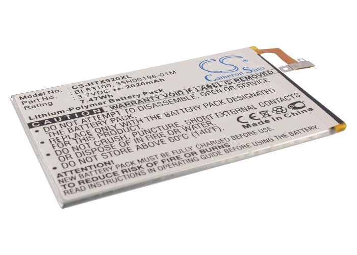 3.8V, Li-Polymer, 2020mAh, SmartPhone battery fits Htc, 35h00196-01m, Adr6435, Butterfly, 7.68Wh Mobile, SmartPhone Cameron Sino Technology Limited (Smartphone)