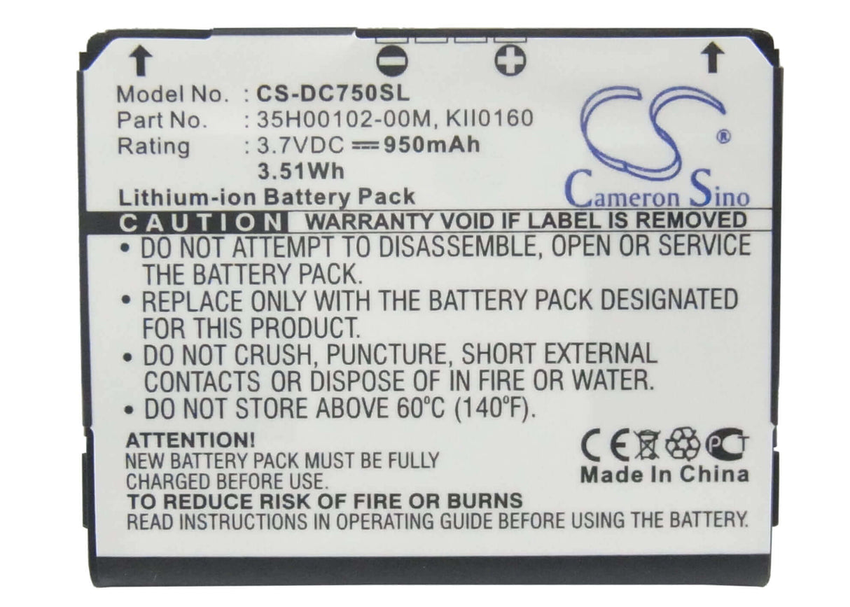 3.7V, Li-ion, 950mAh, SmartPhone battery fits Htc, T-mobile, Dopod, Vodafone, 35h00102-00m, C750, 3.52Wh Mobile, SmartPhone Cameron Sino Technology Limited (Smartphone)