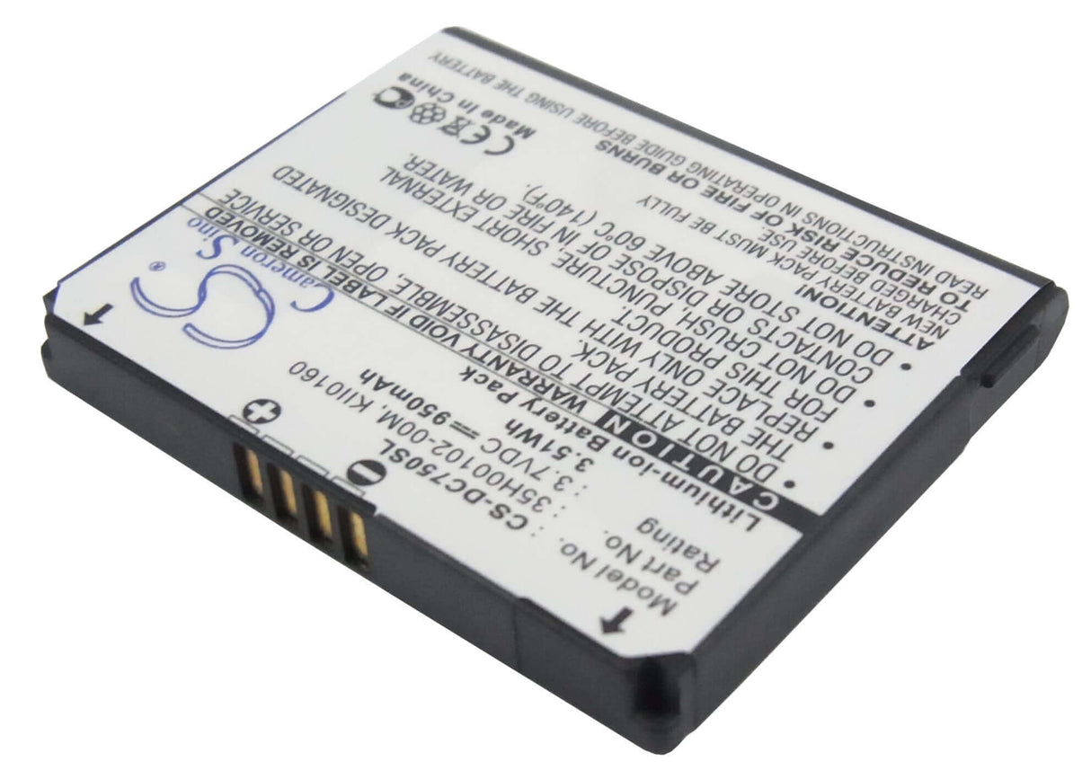 3.7V, Li-ion, 950mAh, SmartPhone battery fits Htc, T-mobile, Dopod, Vodafone, 35h00102-00m, C750, 3.52Wh Mobile, SmartPhone Cameron Sino Technology Limited (Smartphone)