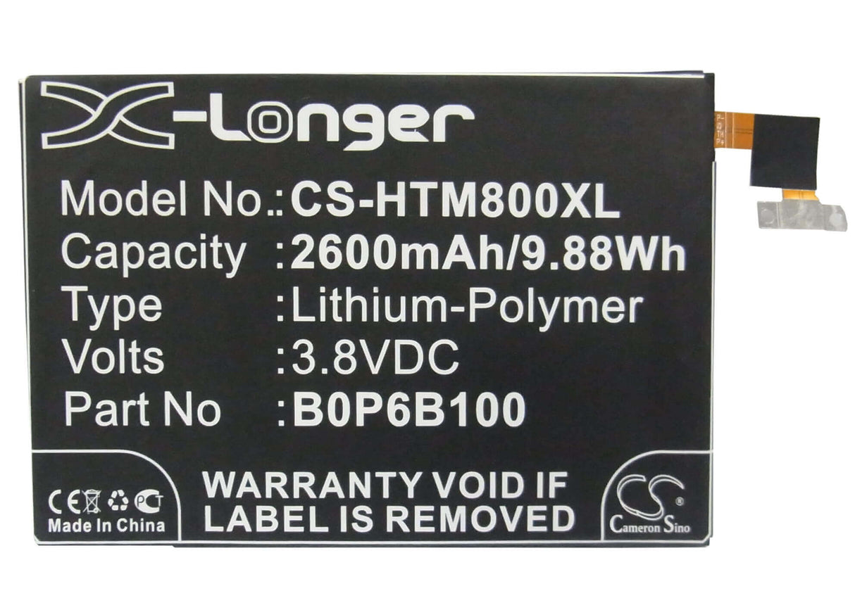 3.8V, Li-Polymer, 2600mAh, SmartPhone battery fits Htc, 35h00214-00m, 0p8b200, 0paj5, 9.88Wh Mobile, SmartPhone Cameron Sino Technology Limited (Smartphone)