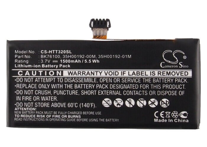 3.7V, Li-Polymer, 1500mAh, SmartPhone battery fits Htc, 35h00192-00m, One V, One V1, 5.55Wh Mobile, SmartPhone Cameron Sino Technology Limited (Suspended)