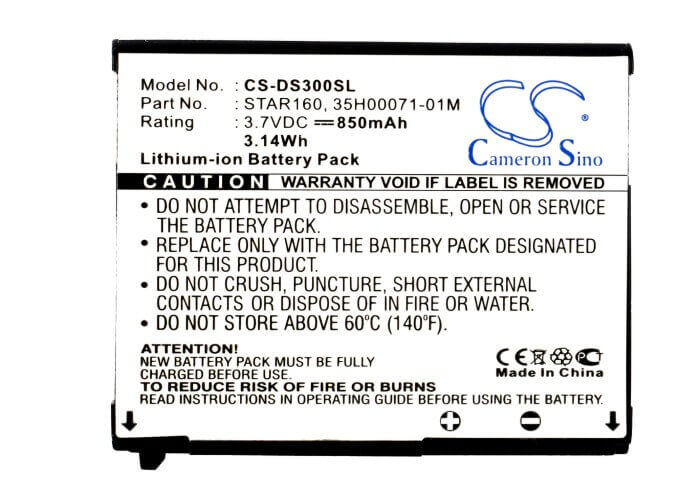 3.7V, Li-ion, 850mAh, SmartPhone battery fits Orange, Qtek, Cingular, Dopod, Htc, I-mate, Star160, 3125, 3.15Wh Mobile, SmartPhone Cameron Sino Technology Limited (Smartphone)