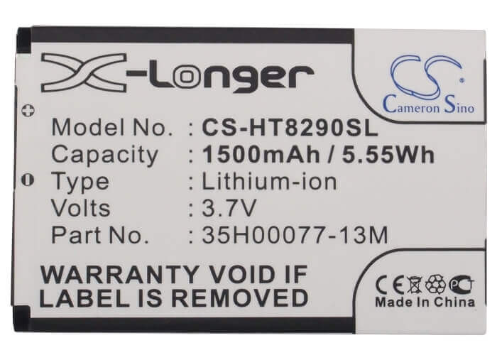3.7V, Li-Polymer, 1500mAh, SmartPhone battery fits Htc, 35h00077-13m, Max 4g, Quartz, 5.55Wh Mobile, SmartPhone Cameron Sino Technology Limited (Suspended)