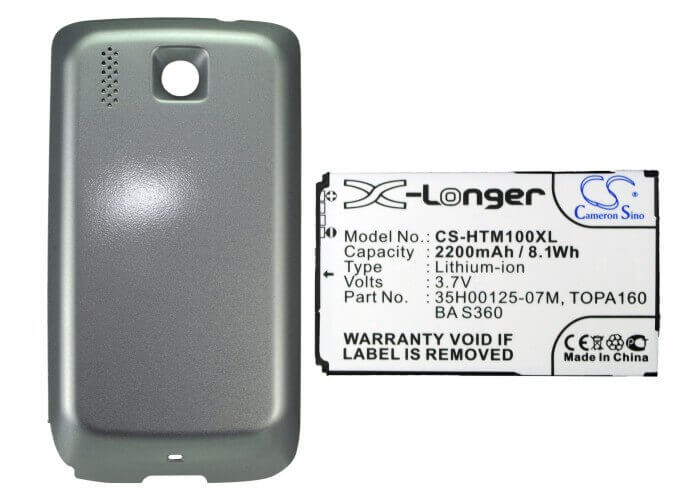 3.7V, Li-ion, 2200mAh, SmartPhone battery fits Htc, 35h00125-07m, Mega 100, T3333, 8.14Wh Mobile, SmartPhone Cameron Sino Technology Limited (Suspended)
