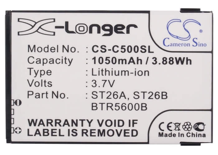Battery For Htc Typhoon, Feeler, Tornado 3.7v, 1050mah - 3.89wh Batteries for Electronics Cameron Sino Technology Limited (Suspended)