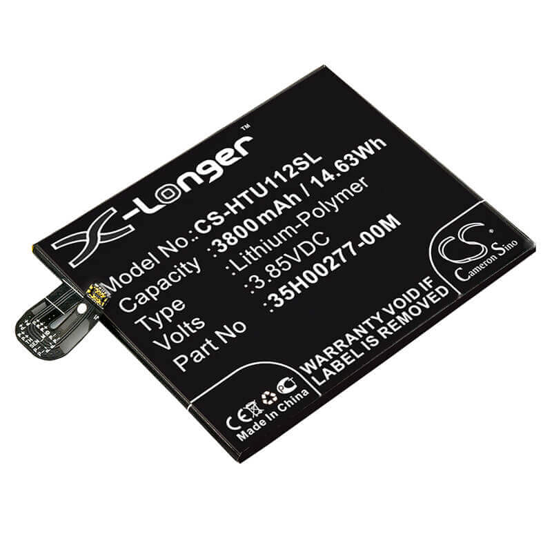 3.85V, Li-Polymer, 3800mAh, SmartPhone battery fits Htc, 35h00271-01m, U11 Plus, U11+, 14.63Wh Mobile, SmartPhone Cameron Sino Technology Limited (Smartphone)
