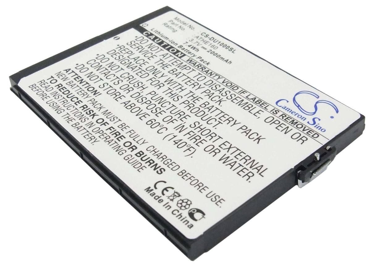 3,7V, Li-ion, 2000mAh, batterie de smartphone compatible avec T-mobile, Dopod, Htc, O2, 35h00081-00m, U1000, 7,4Wh Mobile, Smartphone Cameron Sino Technology Limited (Smartphone)