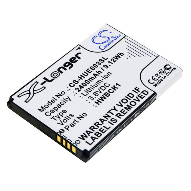 3.8V, Li-ion, 2400mAh, Hotspot battery fits Huawei, Hwbck1, 601hw, 603hw, 9.12Wh Hotspot Cameron Sino Technology Limited
