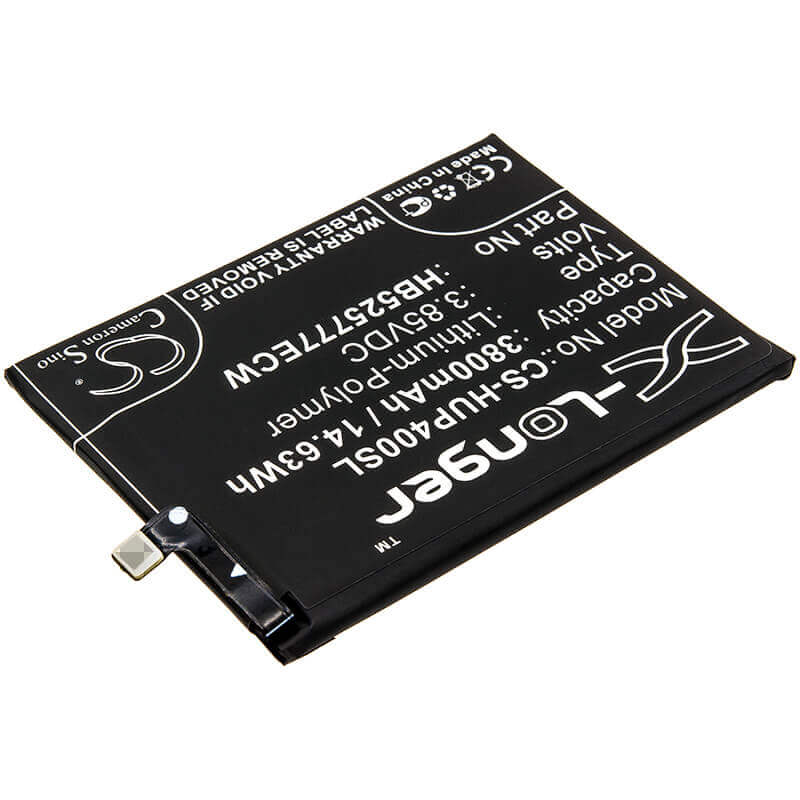 3.85V, Li-Polymer, 3800mAh, SmartPhone battery fits Huawei, Hb525777ecw, Ana-an00, Ana-tn00, 14.63Wh Mobile, SmartPhone Cameron Sino Technology Limited (Smartphone)