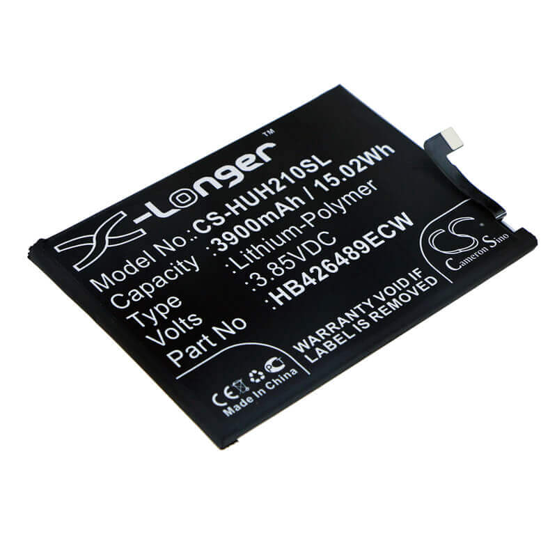 3.85V, Li-Polymer, 3900mAh, SmartPhone battery fits Huawei, Hb426489ecw, Aqm-al00, Aqm-tl00, 15.02Wh Mobile, SmartPhone Cameron Sino Technology Limited (Smartphone)