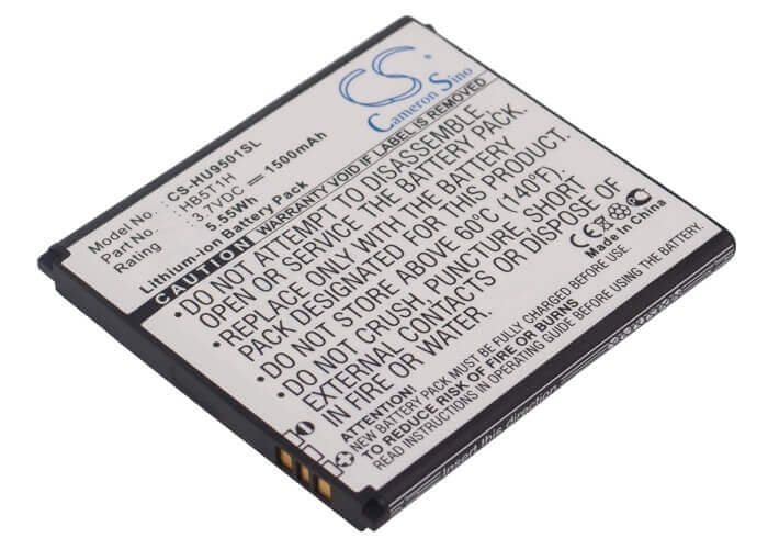 3,7V, Li-ion, 1500mAh, batterie de smartphone compatible avec Huawei, Hb5t1h, Ascend D, Ascend D Lte, 5,55Wh Mobile, SmartPhone Cameron Sino Technology Limited (Suspendu)