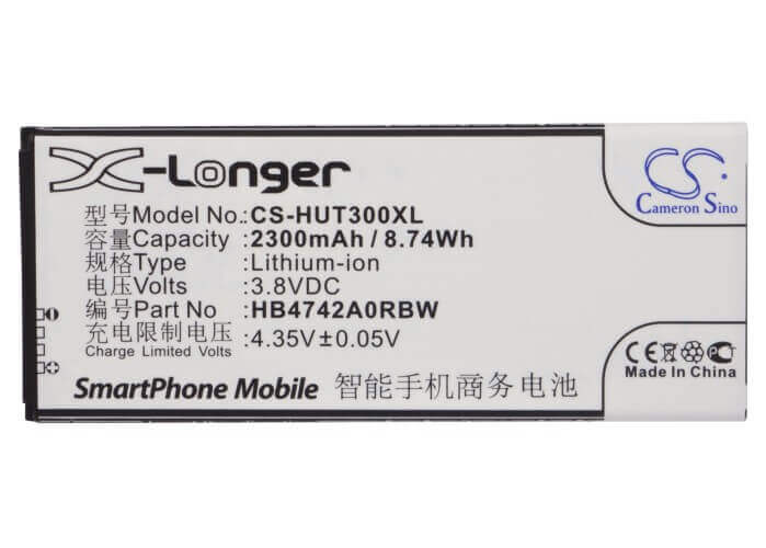 3.8V, Li-ion, 2300mAh, SmartPhone battery fits Explay, Para, Huawei, Hb4742a0rbc, Celular, 8.74Wh Mobile, SmartPhone Cameron Sino Technology Limited (Smartphone)