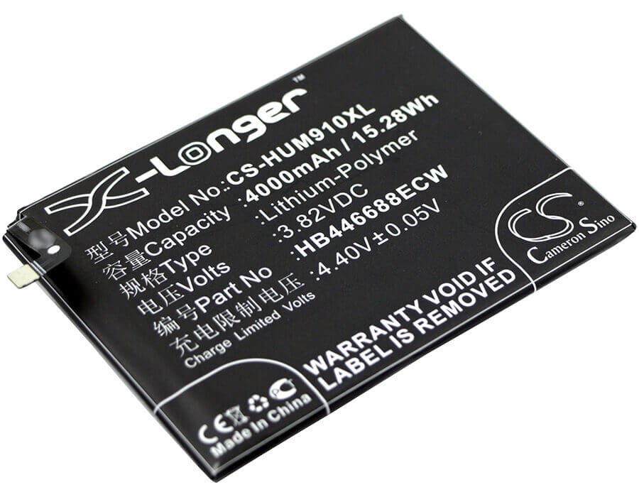 3.82V, Li-Polymer, 4000mAh, SmartPhone battery fits Huawei, Hb446688ecw, Ascend Mate 9 Pro, Lon-al00, 15.28Wh Mobile, SmartPhone Cameron Sino Technology Limited (Smartphone)