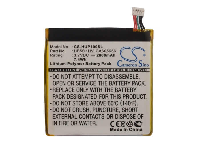 3.7V, Li-Polymer, 2000mAh, SmartPhone battery fits Huawei, Ca605656, Ascend D Quad Xl, Ascend D1 Quad Xl, 7.4Wh Mobile, SmartPhone Cameron Sino Technology Limited (Smartphone)