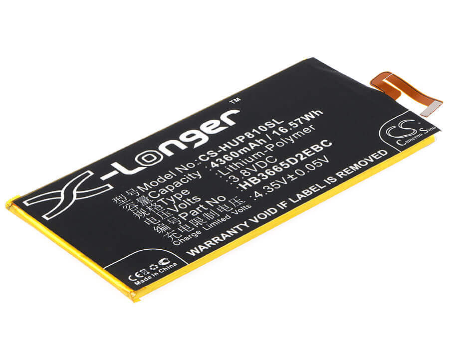 3.8V, Li-Polymer, 4360mAh, SmartPhone battery fits Huawei, Hb3665d2ebc, Ascend P8 Max, Dav-703l, 16.57Wh Mobile, SmartPhone Cameron Sino Technology Limited (Smartphone)