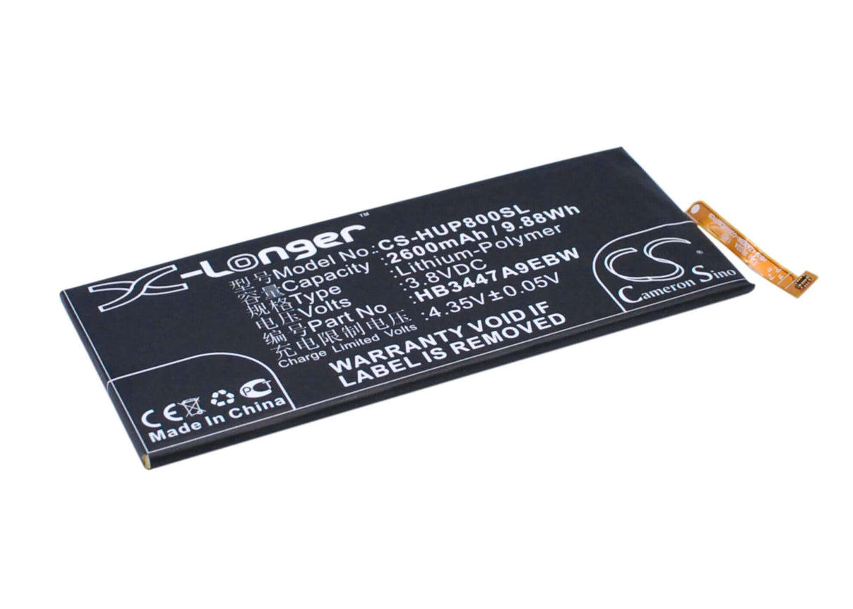 3.8V, Li-Polymer, 2600mAh, SmartPhone battery fits Huawei, Hb3447a9ebc, Ascend P8, Gra-cl00, 9.88Wh Mobile, SmartPhone Cameron Sino Technology Limited (Smartphone)