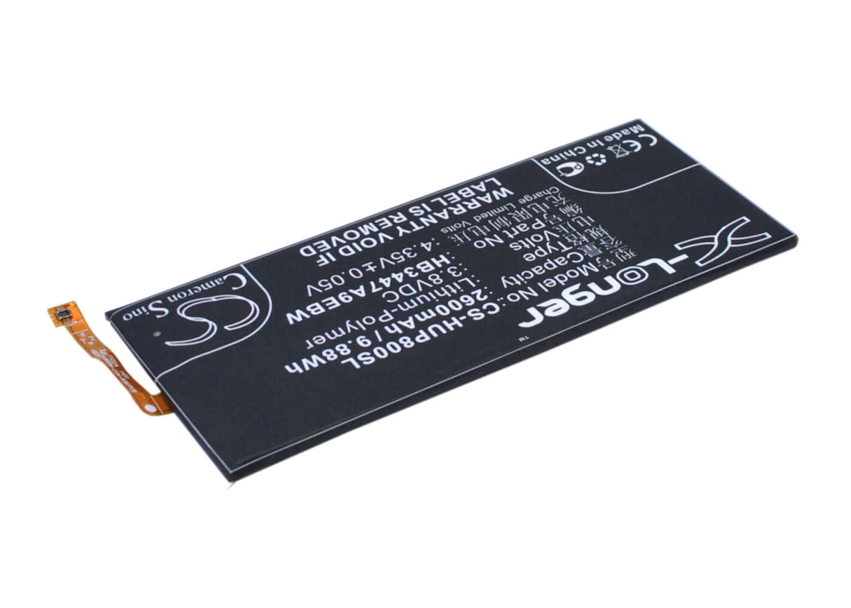 3.8V, Li-Polymer, 2600mAh, SmartPhone battery fits Huawei, Hb3447a9ebc, Ascend P8, Gra-cl00, 9.88Wh Mobile, SmartPhone Cameron Sino Technology Limited (Smartphone)