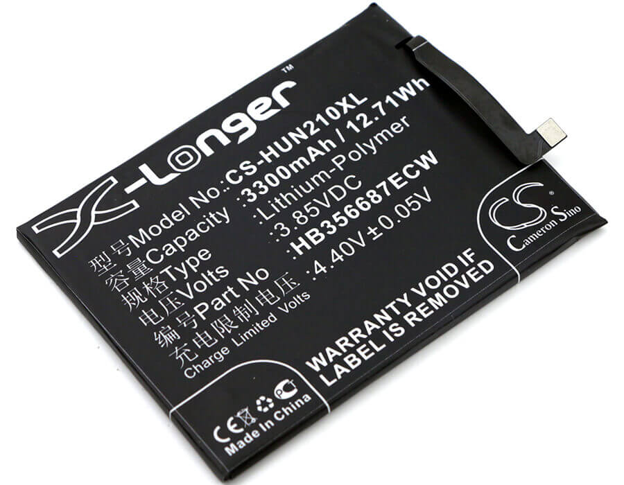 3.85V, Li-Polymer, 3300mAh, SmartPhone battery fits Huawei, Hb356687ecw, Bac-al00, Bac-l23, 12.71Wh Mobile, SmartPhone Cameron Sino Technology Limited (Smartphone)