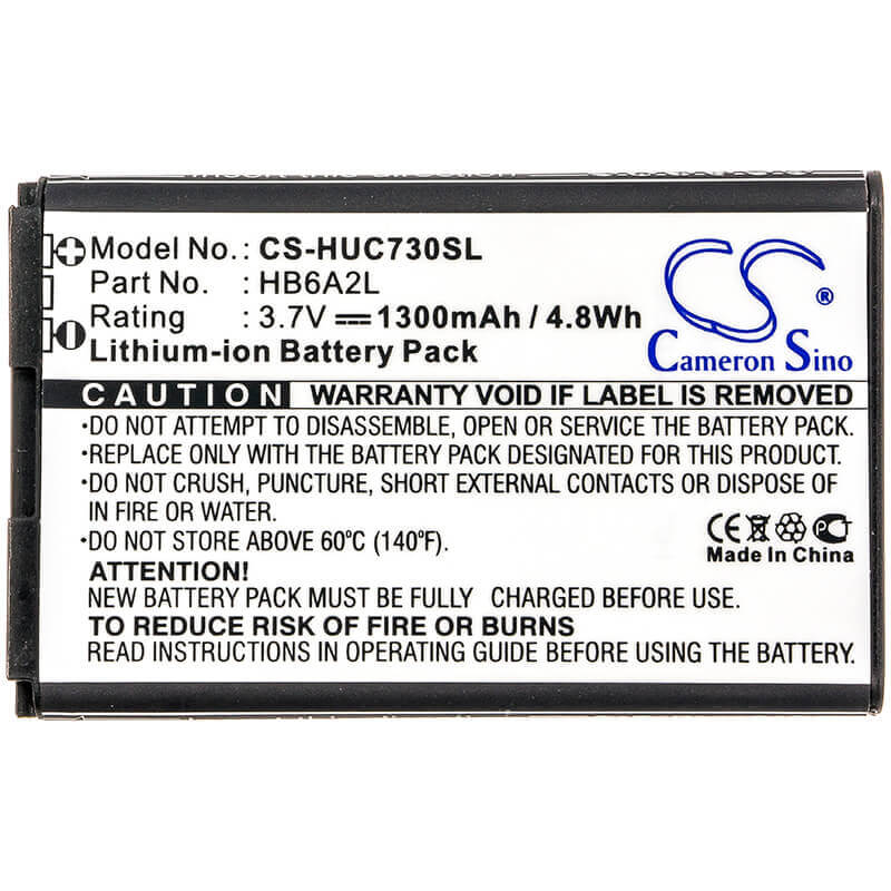 Battery For Huawei C7300, C7189, C2823 3.7v, 1300mah - 4.81wh Batteries for Electronics Cameron Sino Technology Limited (Suspended)