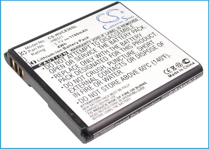 3.7V, Li-ion, 1100mAh, SmartPhone battery fits Huawei, Hb5i1, Boulder, C6110, 4.07Wh Mobile, SmartPhone Cameron Sino Technology Limited (Suspended)