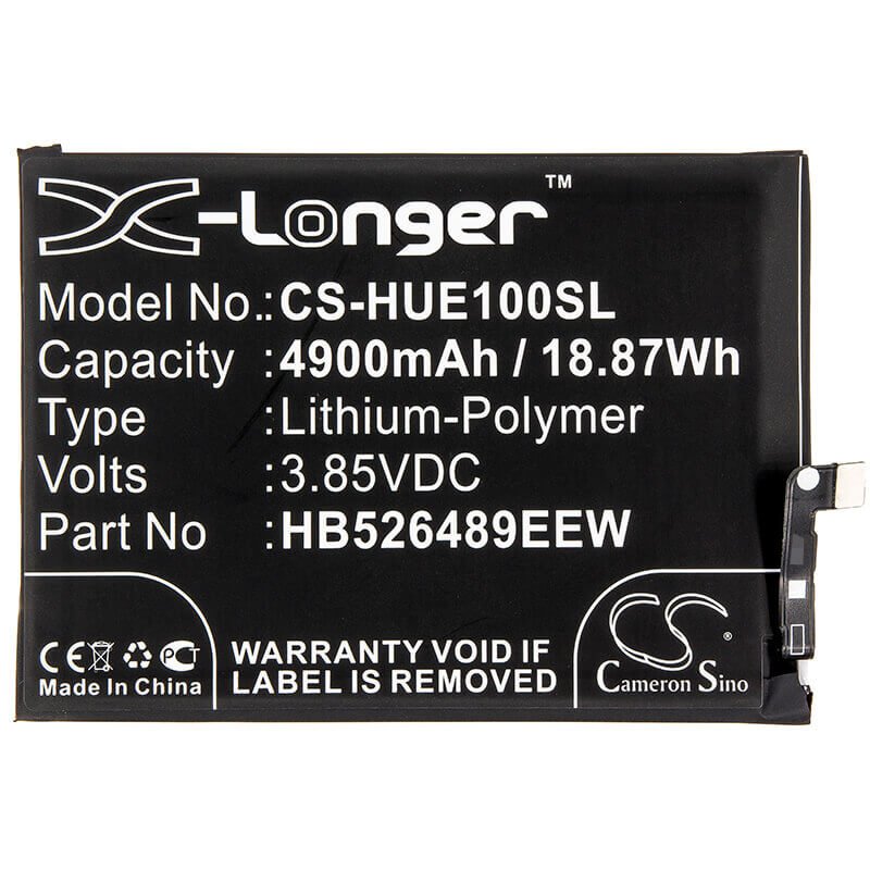 3,85V, Li-Polymer, 4900mAh, batterie pour smartphone compatible avec Huawei, Hb526489eew, Changwan 9a, Changxiang 10e, 18,87Wh Mobile, Smartphone Cameron Sino Technology Limited (Smartphone)