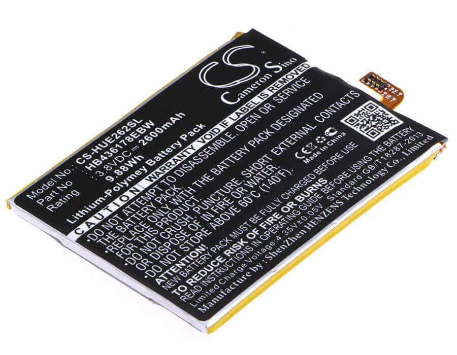 3.8V, Li-Polymer, 2600mAh, SmartPhone battery fits Huawei, Hb436178ebw, 2629, Ascend Mate 7s, 9.88Wh Mobile, SmartPhone Cameron Sino Technology Limited (Smartphone)