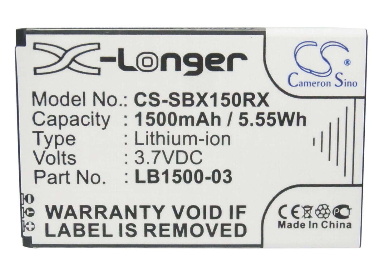 3.7V, Li-ion, 1500mAh, Hotspot battery fits Softbank, Huawei, E-mobile, T-mobile, 4g System, Lb1500-03, Xsbox Go, 5.55Wh Hotspot Cameron Sino Technology Limited