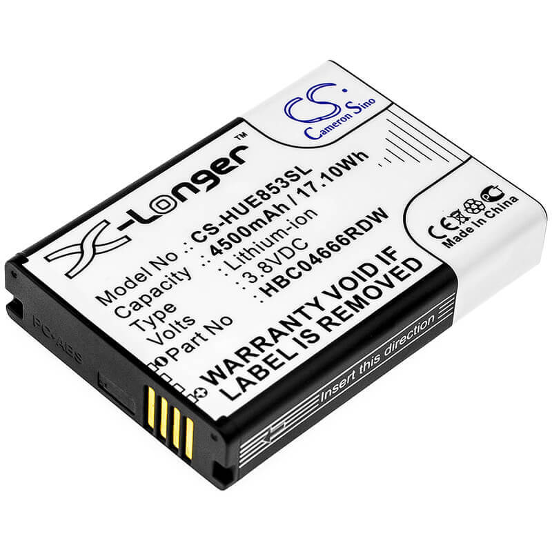 3.8V, Li-ion, 4500mAh, Hotspot battery fits Huawei, Hbc04666rdw, E5573s-852, E5573s-853, 17.10Wh Hotspot Cameron Sino Technology Limited