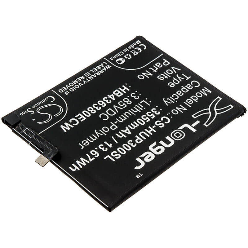 3.85V, Li-Polymer, 3550mAh, SmartPhone battery fits Huawei, Hb436380ecw, Ele-al00, Ele-al10, 13.67Wh Mobile, SmartPhone Cameron Sino Technology Limited (Smartphone)