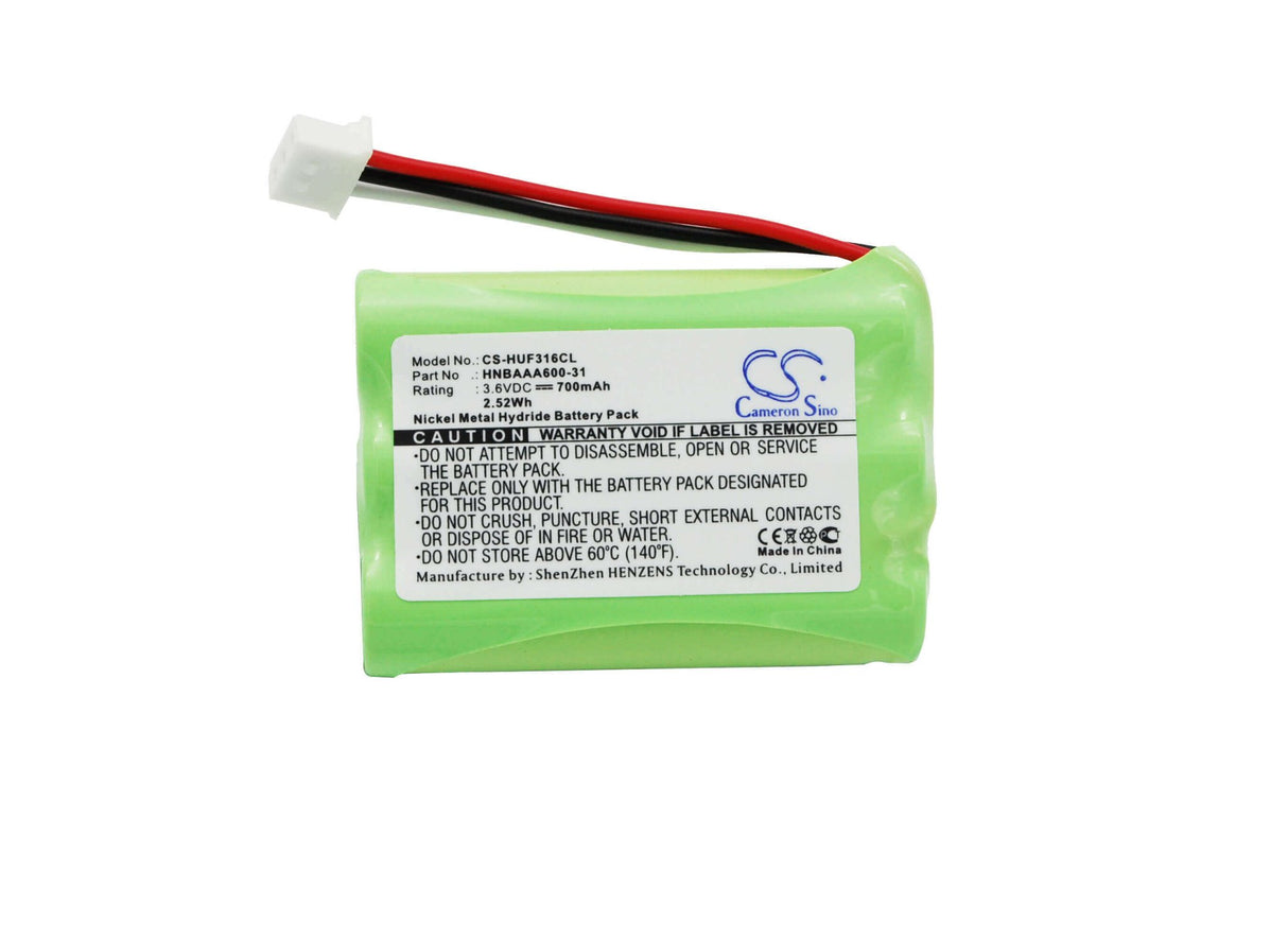 3,6V, Ni-MH, 700mAh, Batterie de téléphone sans fil compatible avec Huawei, Hnbaaa600-31, F202, F316, 2,52Wh Téléphone sans fil Cameron Sino Technology Limited (Téléphone sans fil)