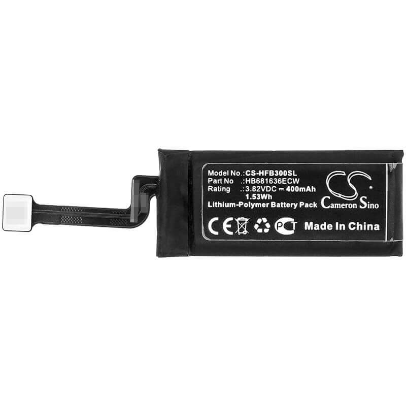 3.82V, Li-Polymer, 400mAh, Headset battery fits Huawei, Hb681636ecw, Freebuds 3, 1.53Wh Wireless Headset Cameron Sino Technology Limited