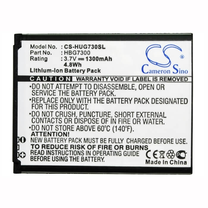3.7V, Li-ion, 1300mAh, SmartPhone battery fits T-mobile, Huawei, Hbg7300, G7300, 4.81Wh Mobile, SmartPhone Cameron Sino Technology Limited (Smartphone)