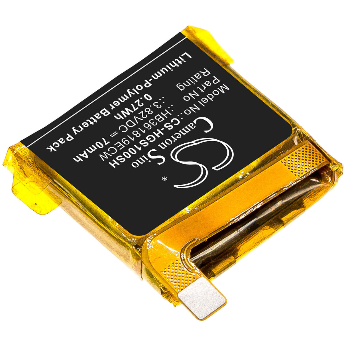 3.82V, Li-Polymer, 70mAh, Smartwatch battery fits Huawei, Hb361819ecw, Glory S1, Mes-b19, 0.27Wh Smartwatch Cameron Sino Technology Limited
