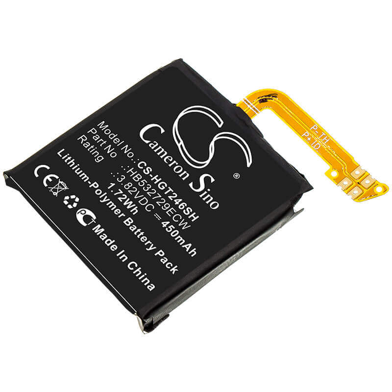 3.82V, Li-Polymer, 450mAh, Smartwatch battery fits Huawei, Hb532729ecw, Gt2 46mm, Gt2 Pro, 1.72Wh Smartwatch Cameron Sino Technology Limited