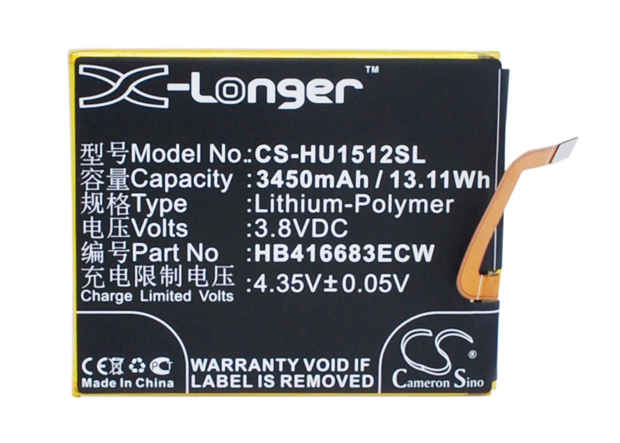 3.8V, Li-Polymer, 3450mAh, SmartPhone battery fits Google, Huawei, Hb416683ecw, Nexus 6p, Nexus 6p A1, 13.11Wh Mobile, SmartPhone Cameron Sino Technology Limited (Smartphone)