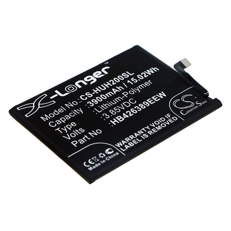 3.85V, Li-Polymer, 3900mAh, SmartPhone battery fits Huawei, Hb426389ecw, Honor 20 Lite, Honor 20 Youth, 15.02Wh Mobile, SmartPhone Cameron Sino Technology Limited (Smartphone)