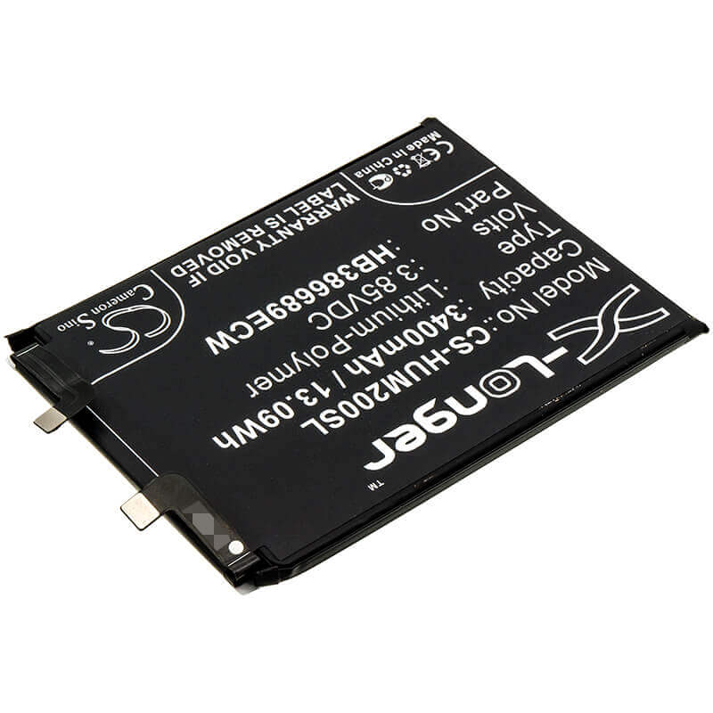 3.85V, Li-Polymer, 3400mAh, SmartPhone battery fits Huawei, Hb386689ecw, Honor Magic 2, Tny-al00, 13.09Wh Mobile, SmartPhone Cameron Sino Technology Limited (Smartphone)