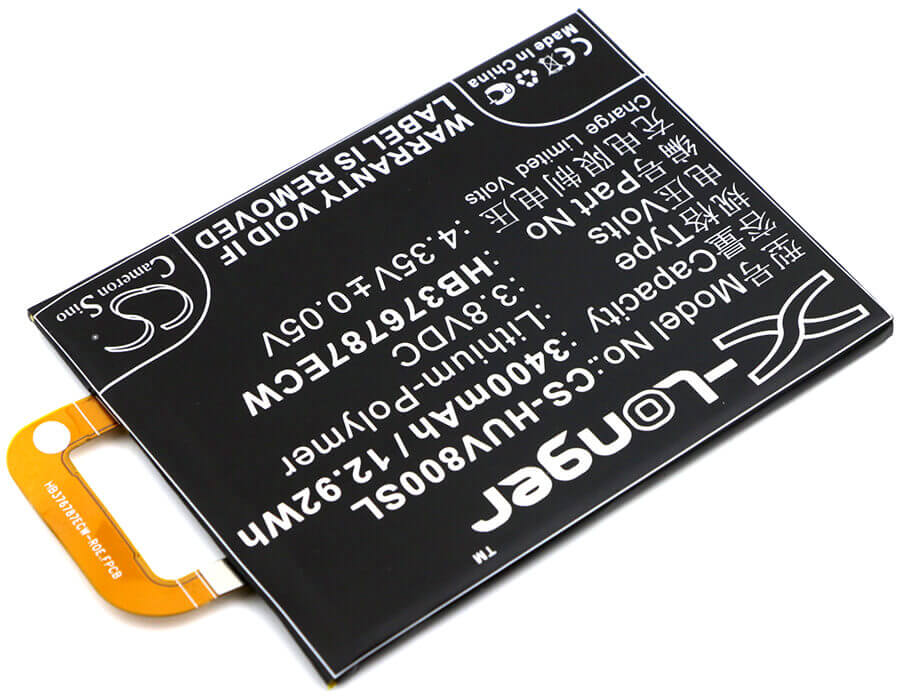 3.8V, Li-Polymer, 3400mAh, SmartPhone battery fits Huawei, Hb376787ecw, Honor V8, Honor V8 Premium, 12.92Wh Mobile, SmartPhone Cameron Sino Technology Limited (Smartphone)